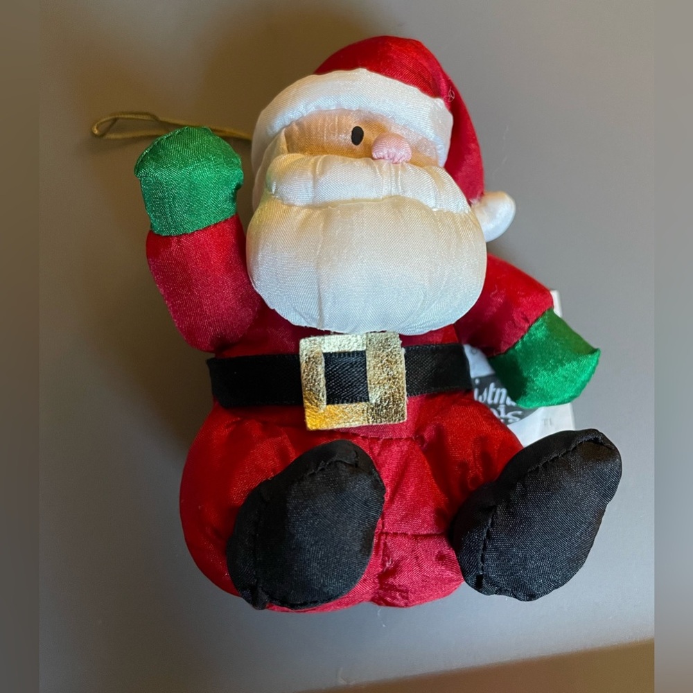 Vtg Gibson Greetings Inc 1995 Santa Claus 5” Parachute Nylon Christmas Plush